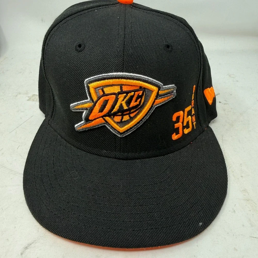 New Era 9FIFTY OKC Thunder Kevin Durant 35 Snapback Hat Black Orange NBA Wool